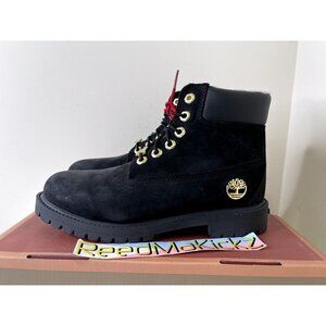 Timberland Boots 6 inch Shearling Black Gold Kids Youth Sizes